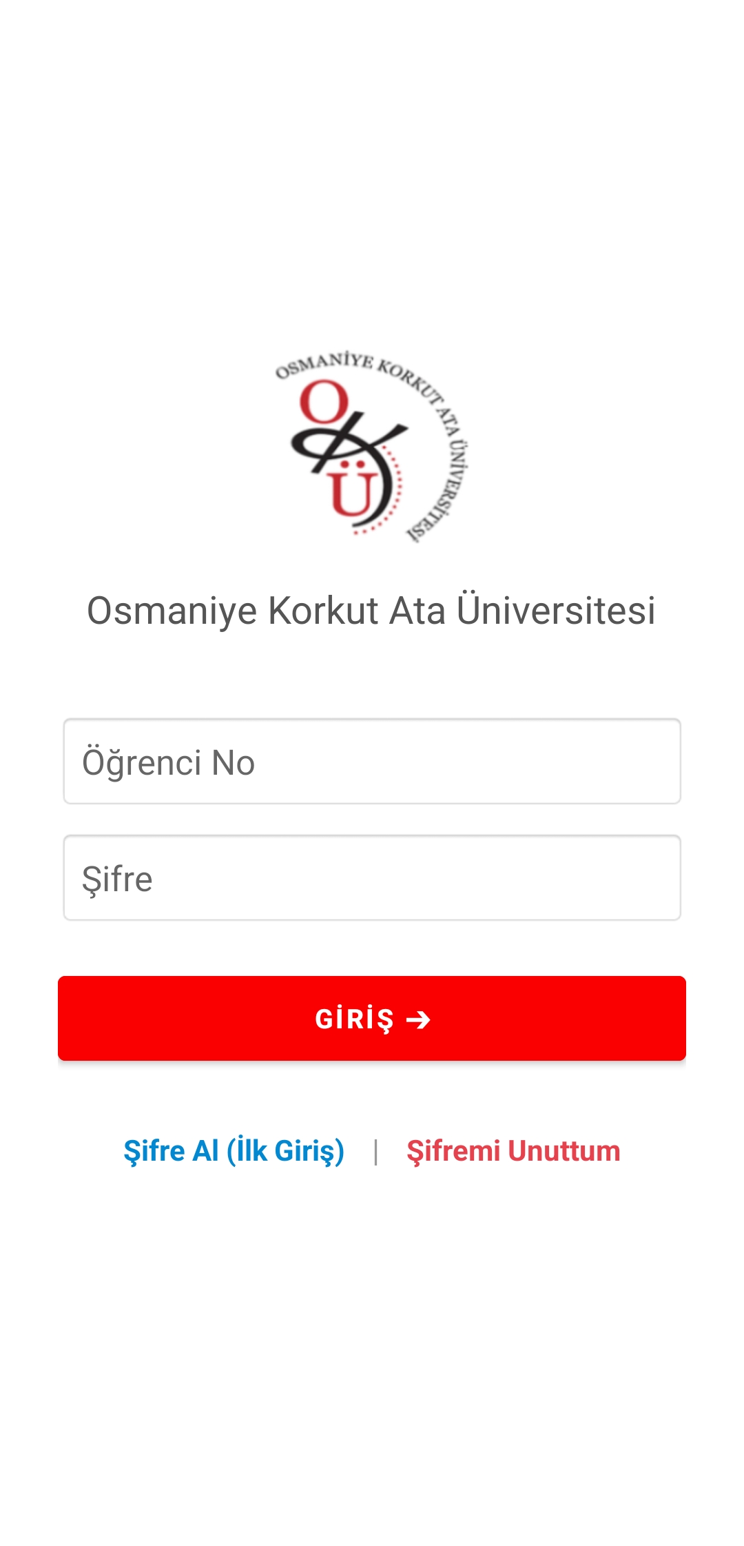 Üniversite Giriş Ekranı
